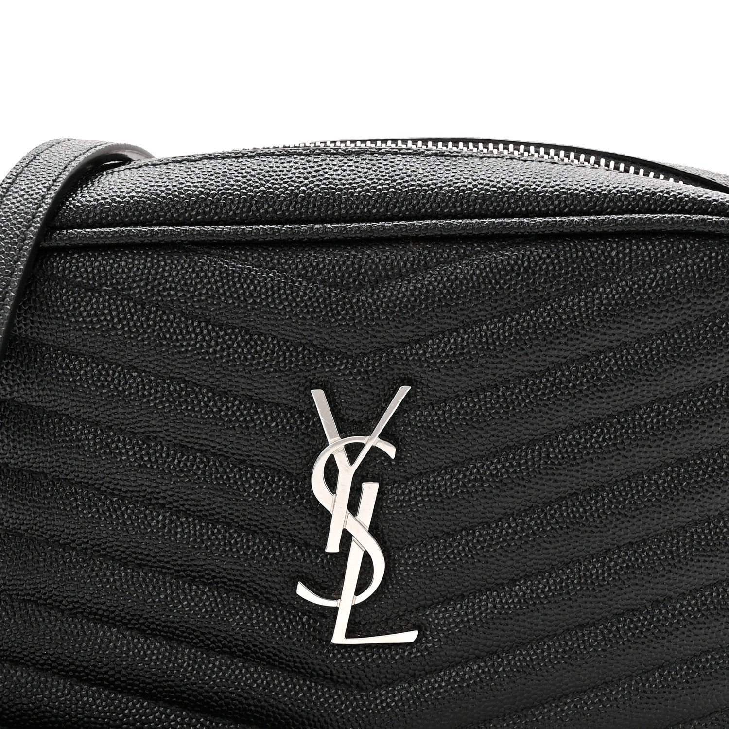 Saint Laurent Grain De Poudre Matelasse Monogram Mini Lou Camera Bag Black 8 of 10
