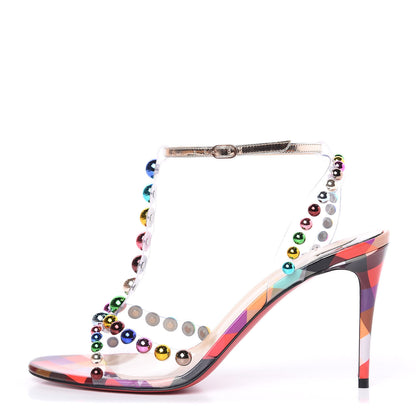 Christian Louboutin Patent PVC Ranimule 85 T-Strap Sandals 39 Multicolor 1 of 9