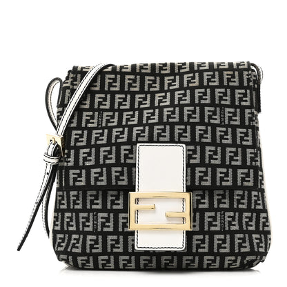 Fendi Zucchino Tube Messenger Bag Black White 1 of 9