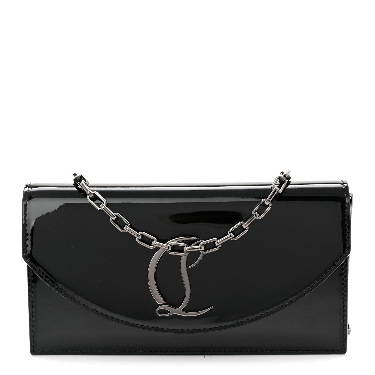 Christian Louboutin Patent Calfskin Loubi54 Crossbody Clutch Black 1 of 9