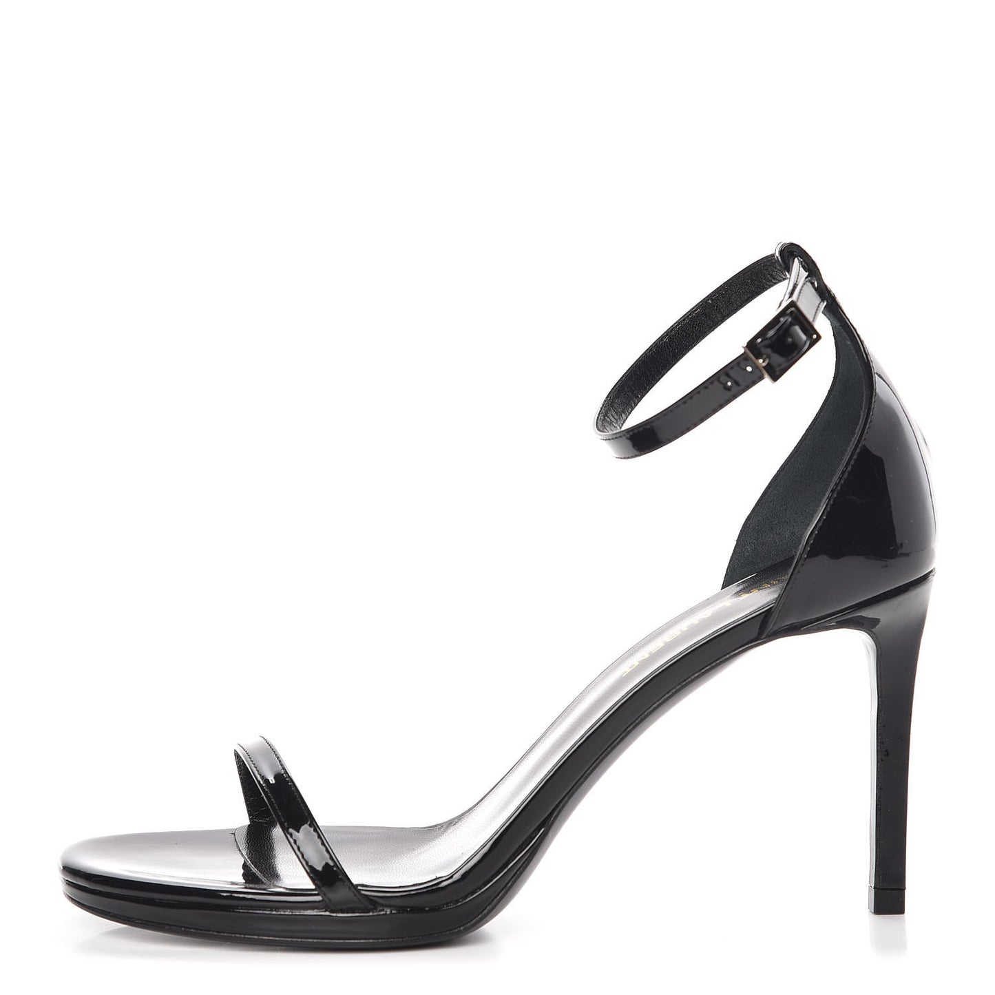 Patent Calfskin Jane 80 Ankle Strap Sandals 37.5 Black