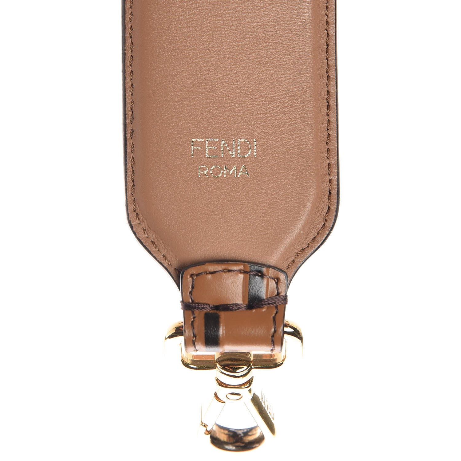Fendi Calfskin FF 1974 Embossed Strap You Tobacco Black 4 of 5