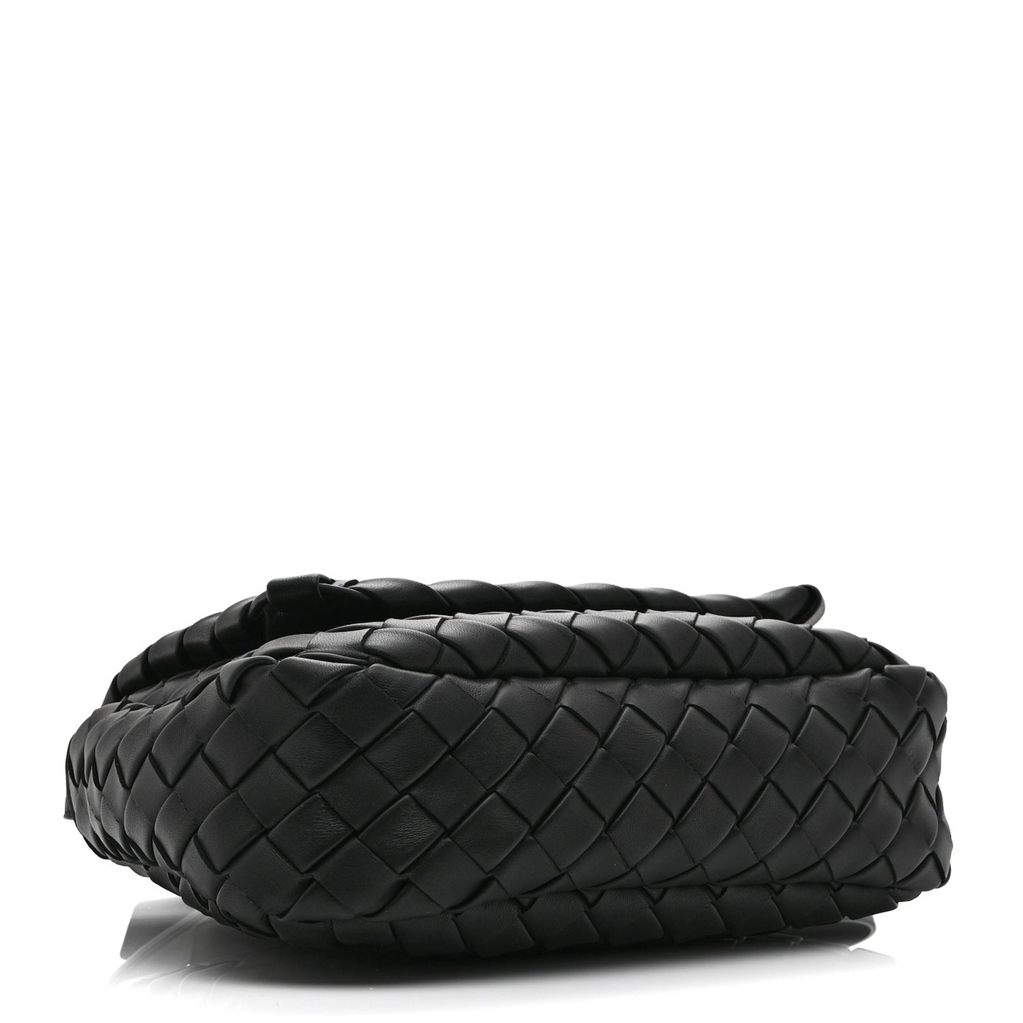 Nappa Intrecciato Small Cobble Messenger Bag Black