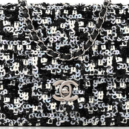 Chanel Sequin Lambskin Mini Flap Silver Black 8 of 10