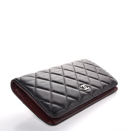 Chanel Lambskin Quilted Yen Wallet Black 4 of 9