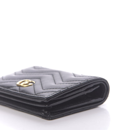 Gucci Calfskin Matelasse GG Marmont Card Case Wallet Black 7 of 11