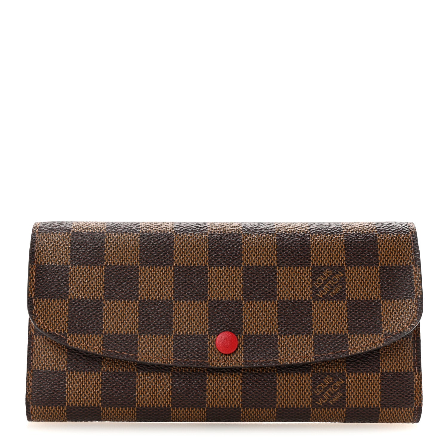 Louis Vuitton Damier Ebene Emilie Wallet Red 1 of 7