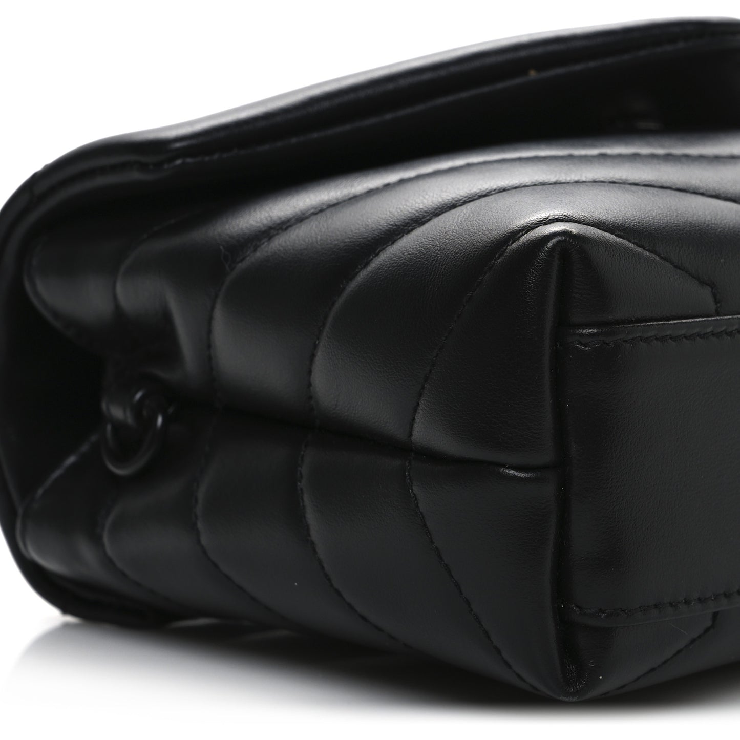 Calfskin Y Quilted Monogram Monochrome Toy Loulou Crossbody Bag Black