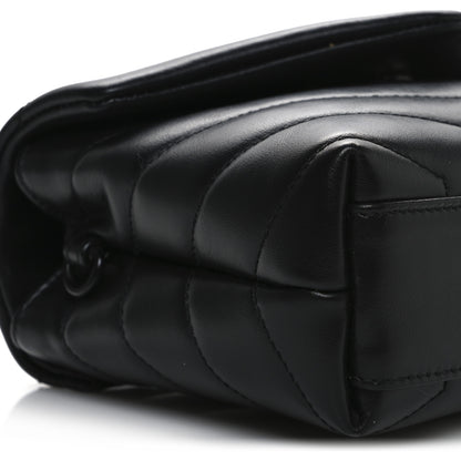 Saint Laurent Calfskin Y Quilted Monogram Monochrome Toy Loulou Crossbody Bag Black 10 of 13
