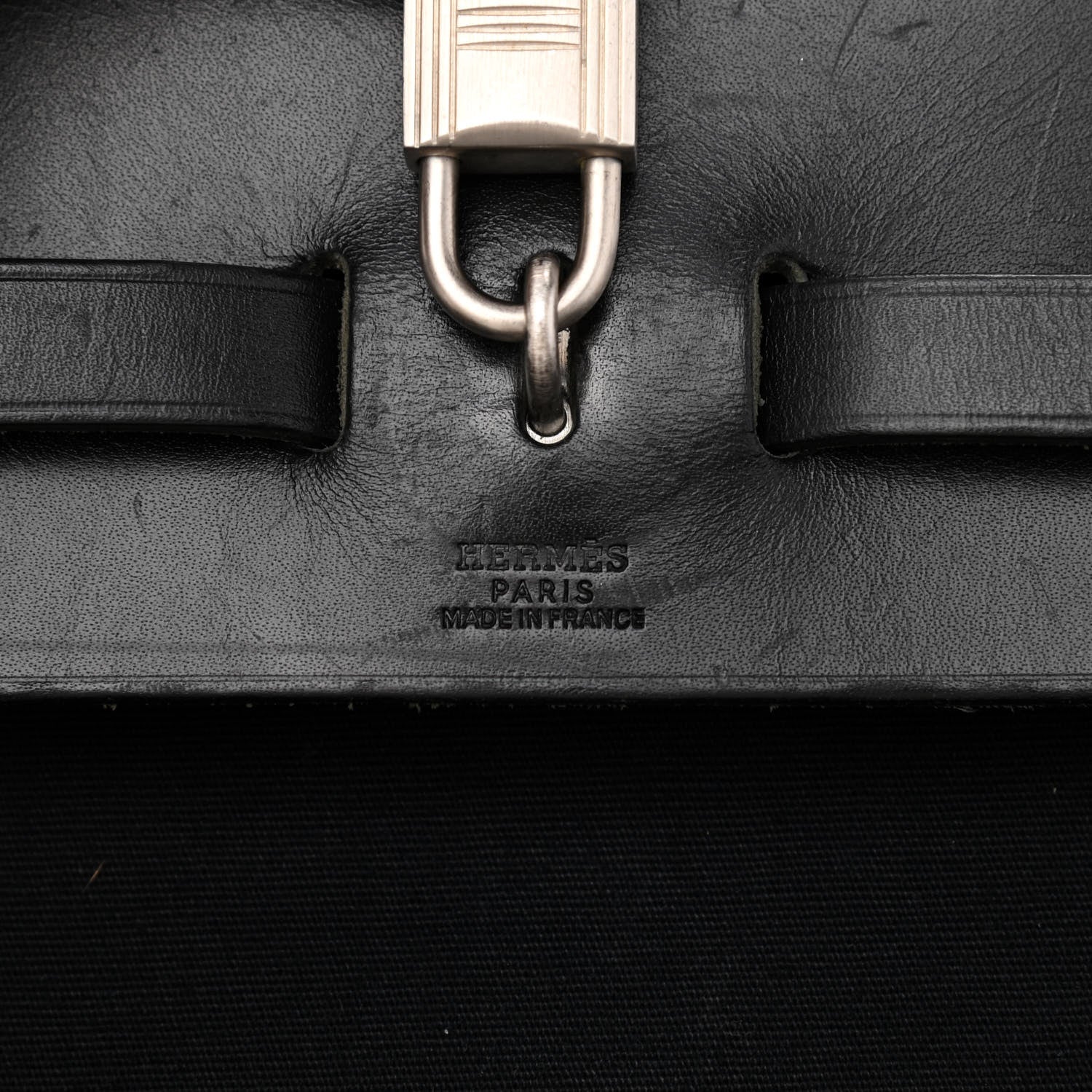 Hermes Toile Vache Calfskin Herbag 30 PM Backpack Black 9 of 18