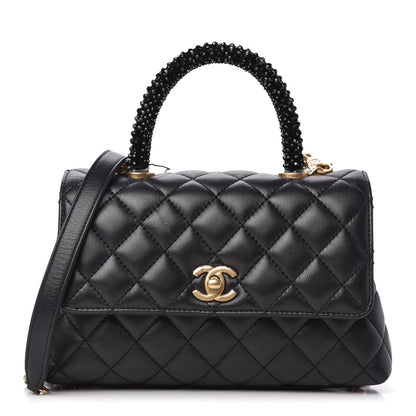 Chanel Calfskin Strass Quilted Mini Coco Handle Flap Black 1 of 10
