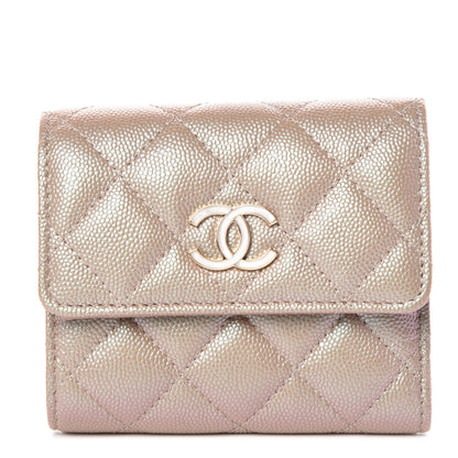 Chanel Iridescent Caviar Quilted Small Flap Wallet Beige 1 of 9