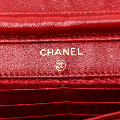 Chanel Caviar Timeless CC Wallet On Chain WOC Red 6 of 18