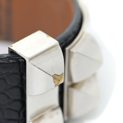 Hermes Matte Alligator Collier de Chien CDC Bracelet S Black 8 of 12