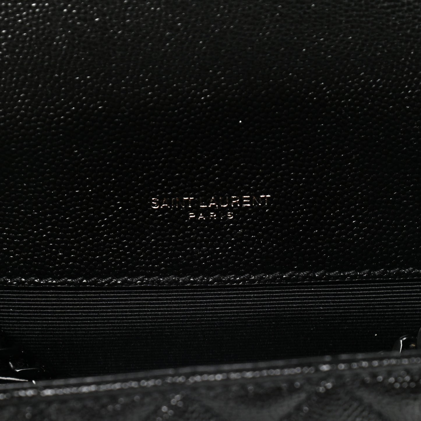 Grain De Poudre Textured Mixed Matelasse Triquilt Small Monogram Satchel Black