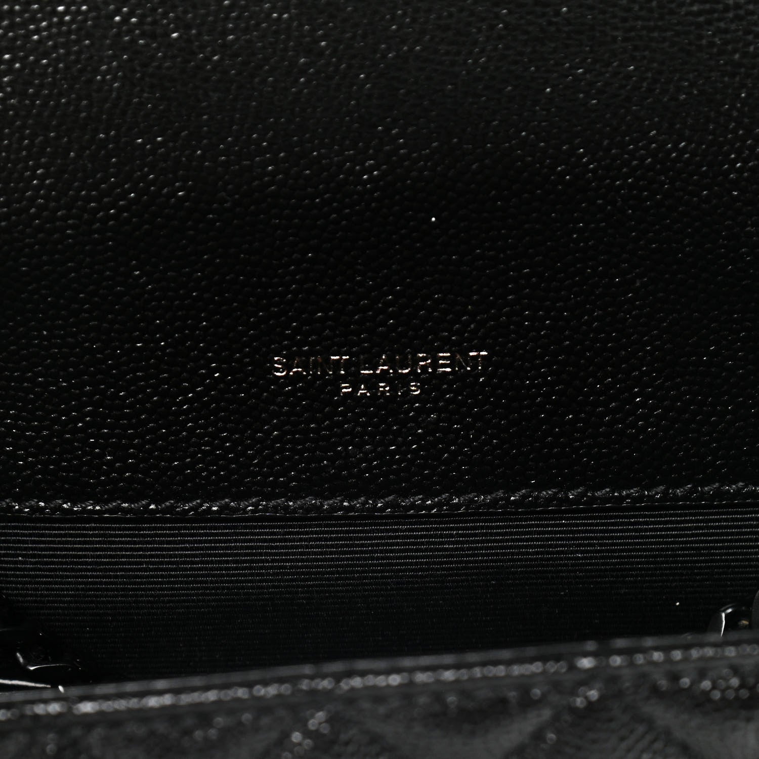 Saint Laurent Grain De Poudre Textured Mixed Matelasse Triquilt Small Monogram Satchel Black 5 of 11
