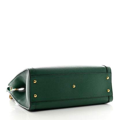 Gucci Wonka Grain Calfskin Small Diana Tote Bag Green Yellow Fluo 4 of 11