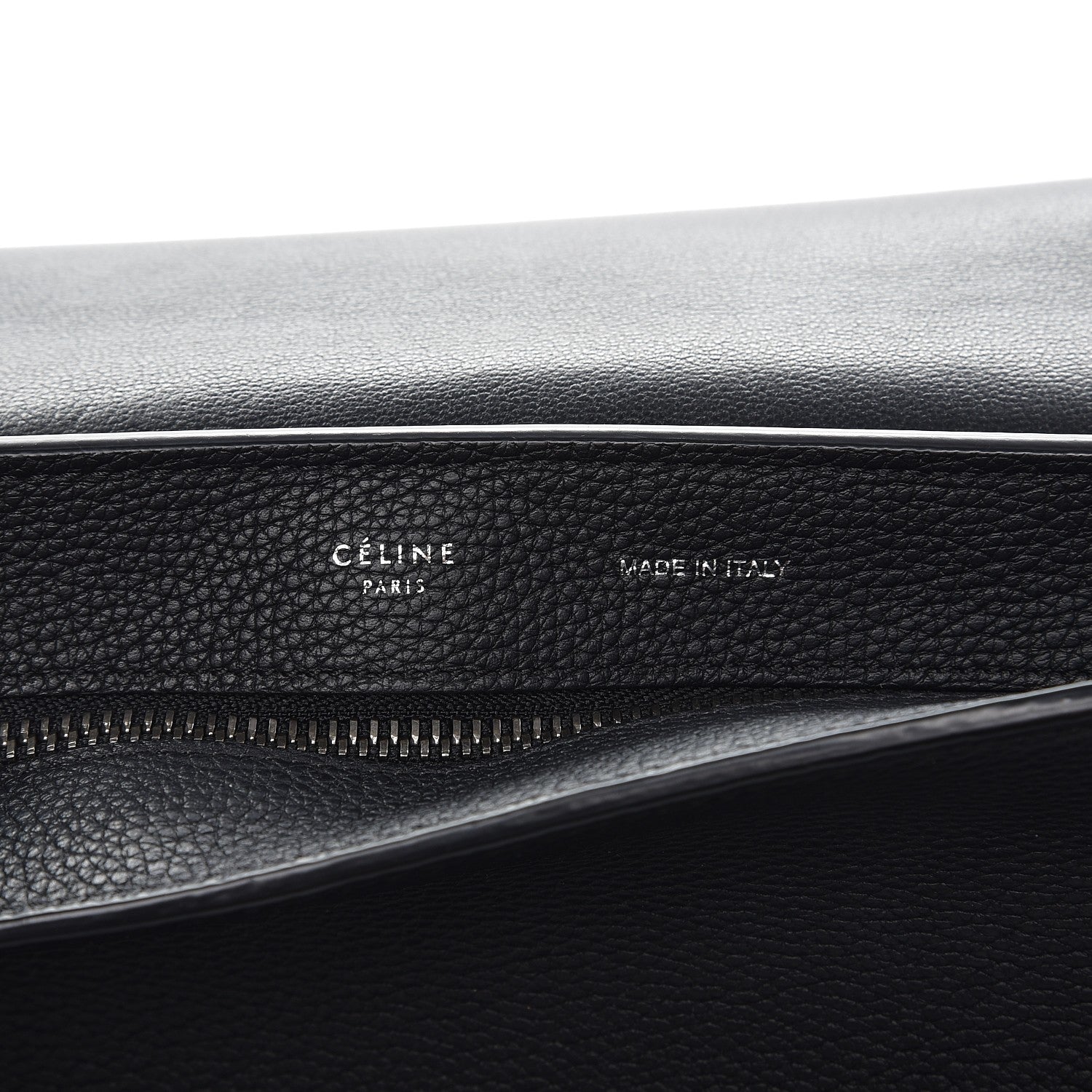 Celine Drummed Calfskin Suede Medium Trapeze Black 7 of 11