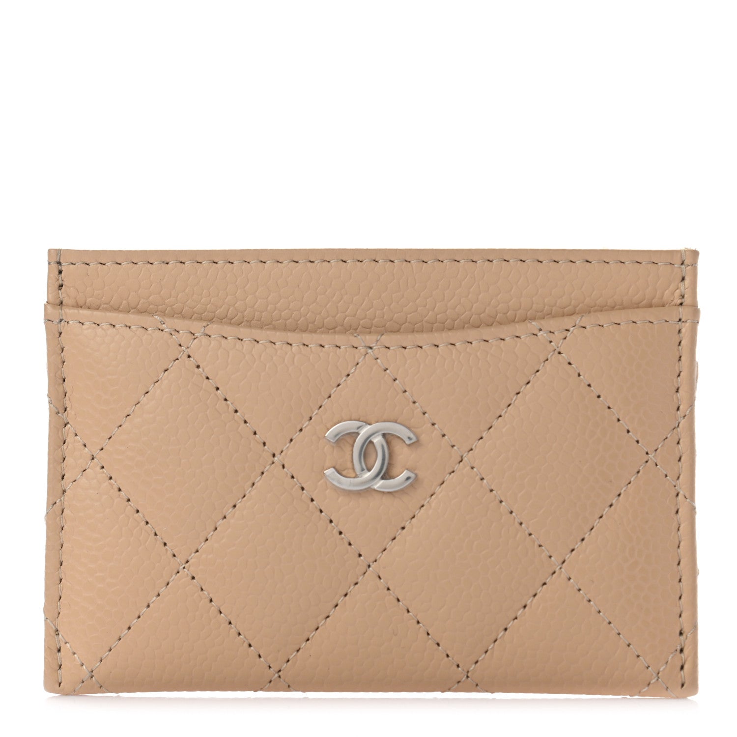 Chanel Caviar Quilted Card Holder Dark Beige 1 of 8