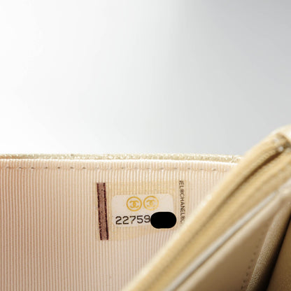 Chanel Pearly Caviar Quilted Wallet On Chain WOC Light Gold 8 of 8
