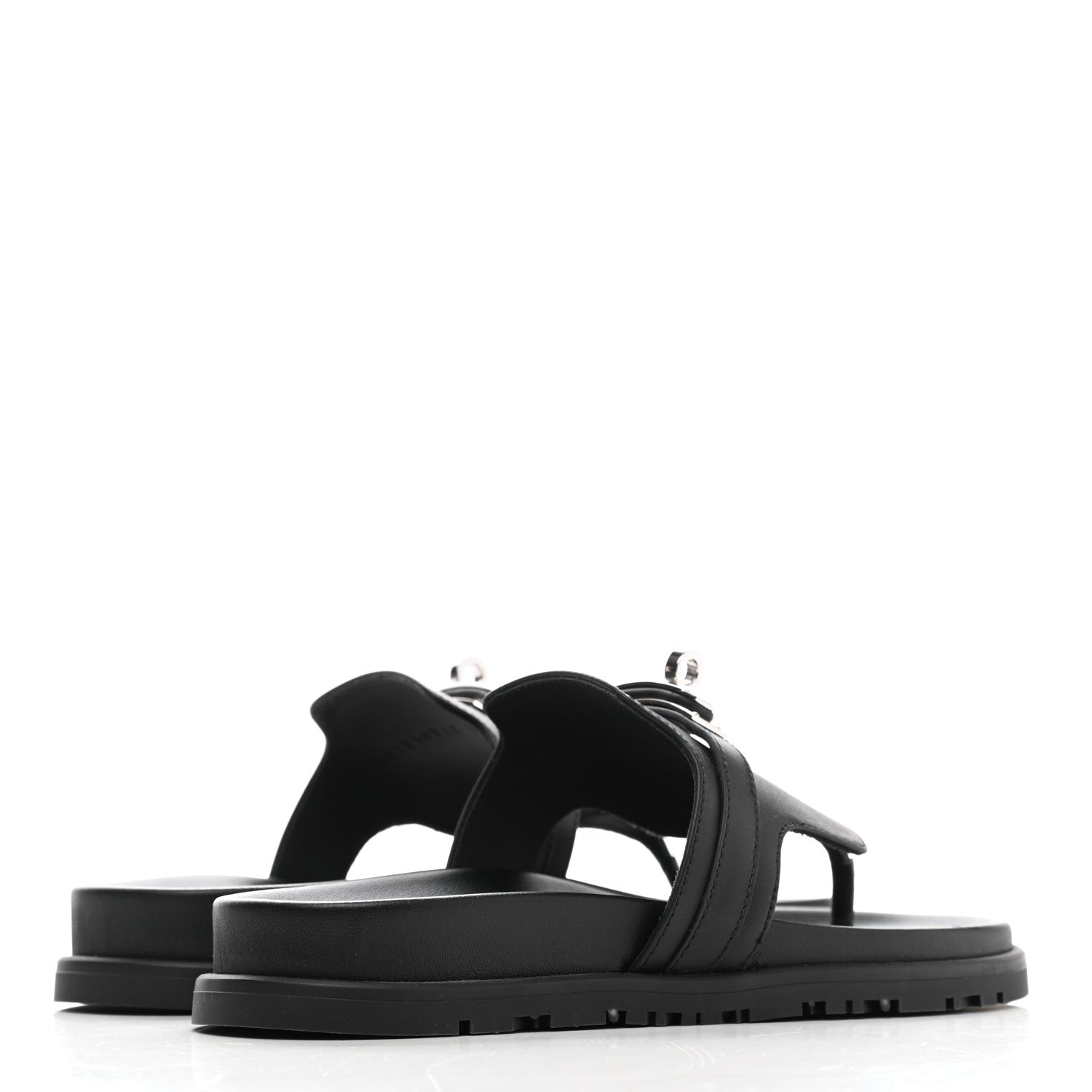 Hermes Calfskin Womens Empire Sandals 36 Black 4 of 8