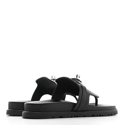 Hermes Calfskin Womens Empire Sandals 36 Black 4 of 8