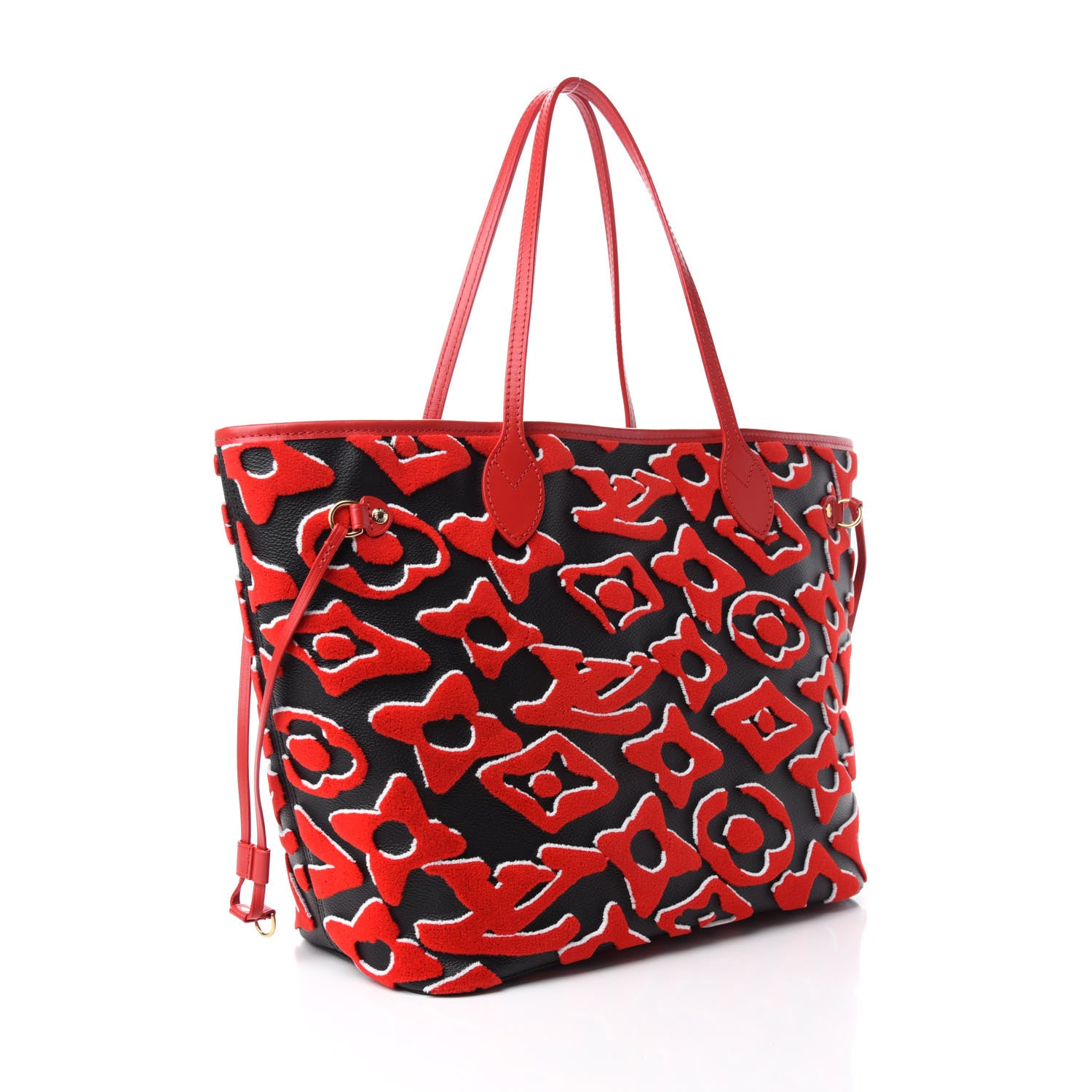 Louis Vuitton X UF Tufted Monogram Neverfull MM Black Red 3 of 11