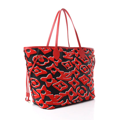 Louis Vuitton X UF Tufted Monogram Neverfull MM Black Red 3 of 11