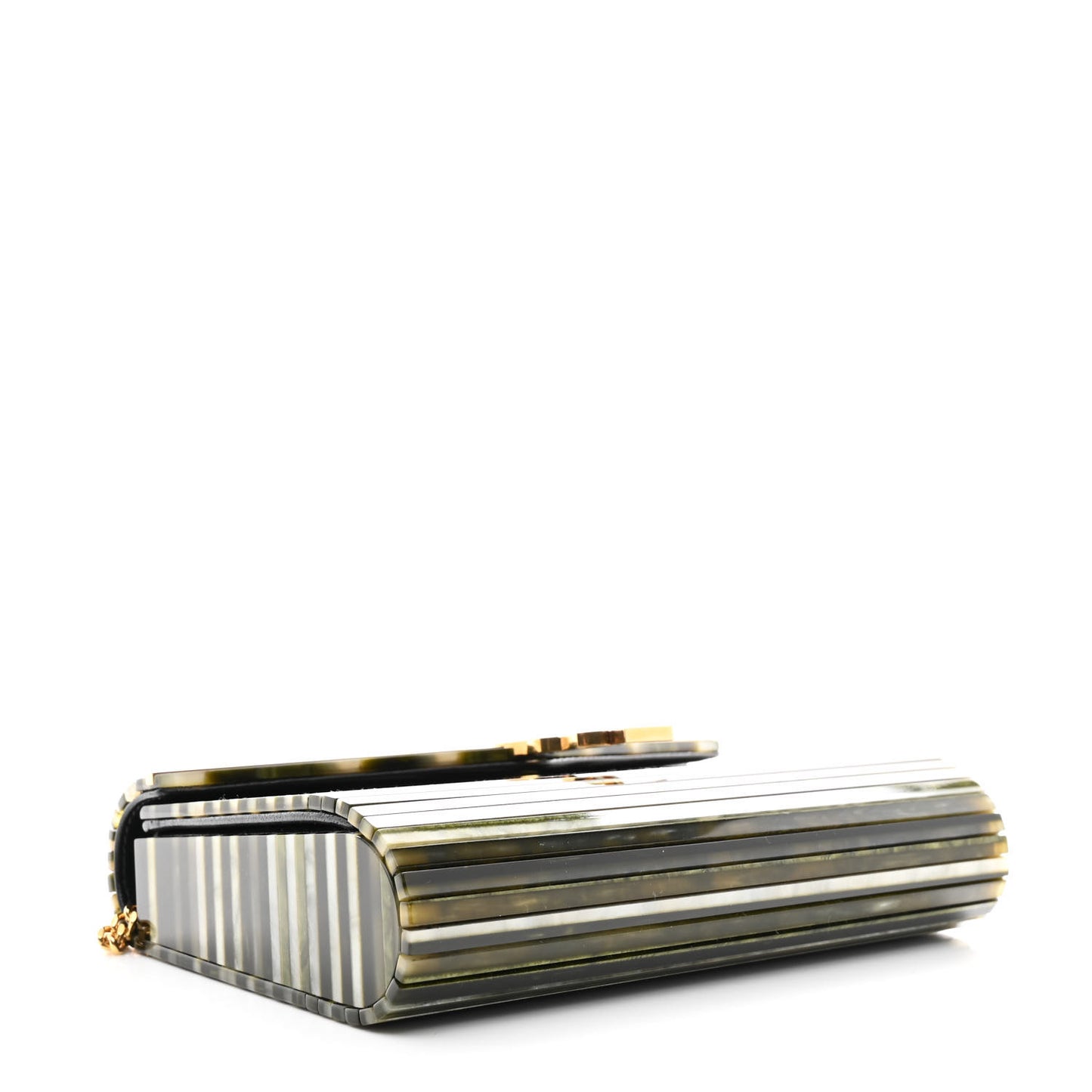 Plexiglass Monogram Vicky Minaudiere Clutch Green Multicolor