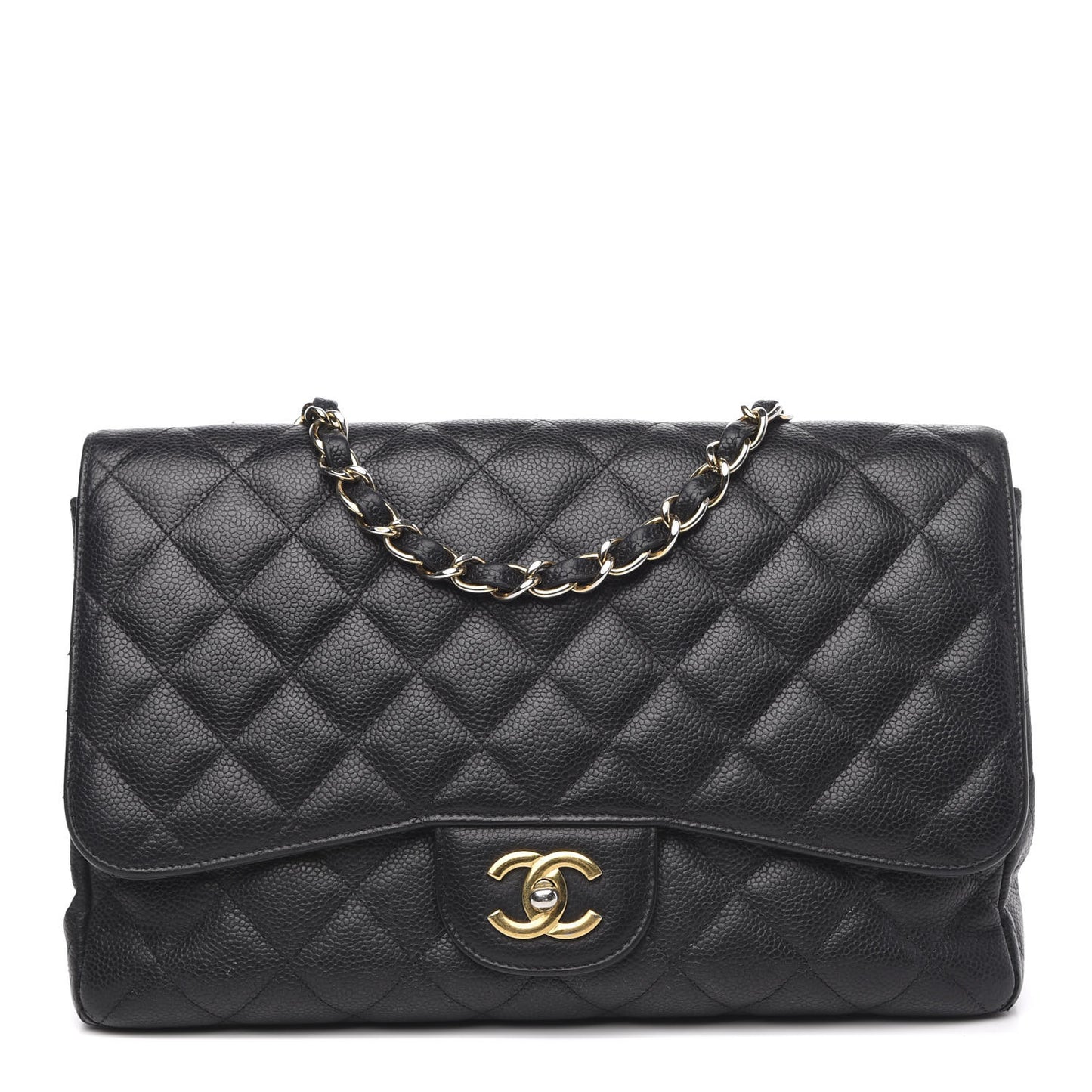 Caviar Quilted Jumbo Single Flap Black