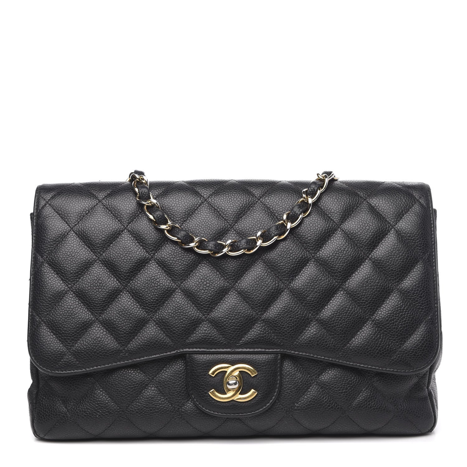 Chanel Caviar Quilted Jumbo Single Flap Black 1 of 16
