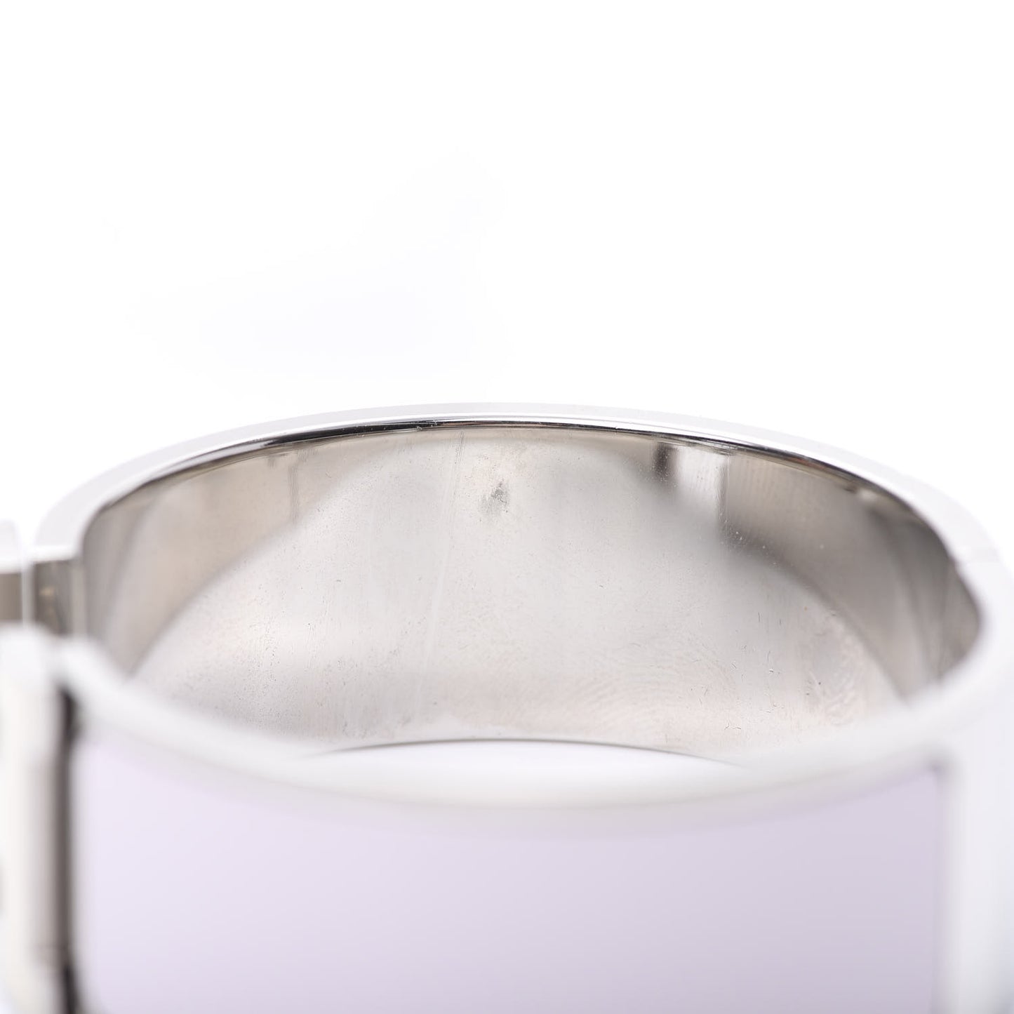 Enamel Wide Clic Clac H Bracelet PM Rose Nymph White