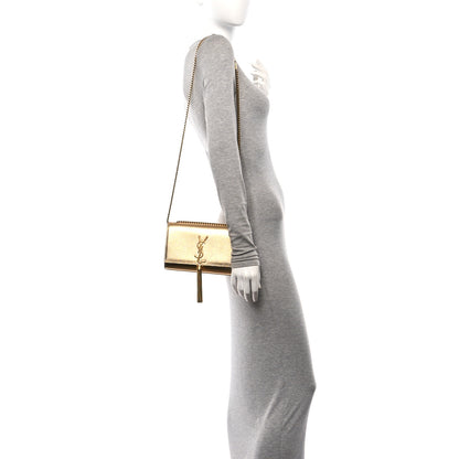 Saint Laurent Metallic Calfskin Small Classic Monogram Kate Tassel Satchel Gold 2 of 10