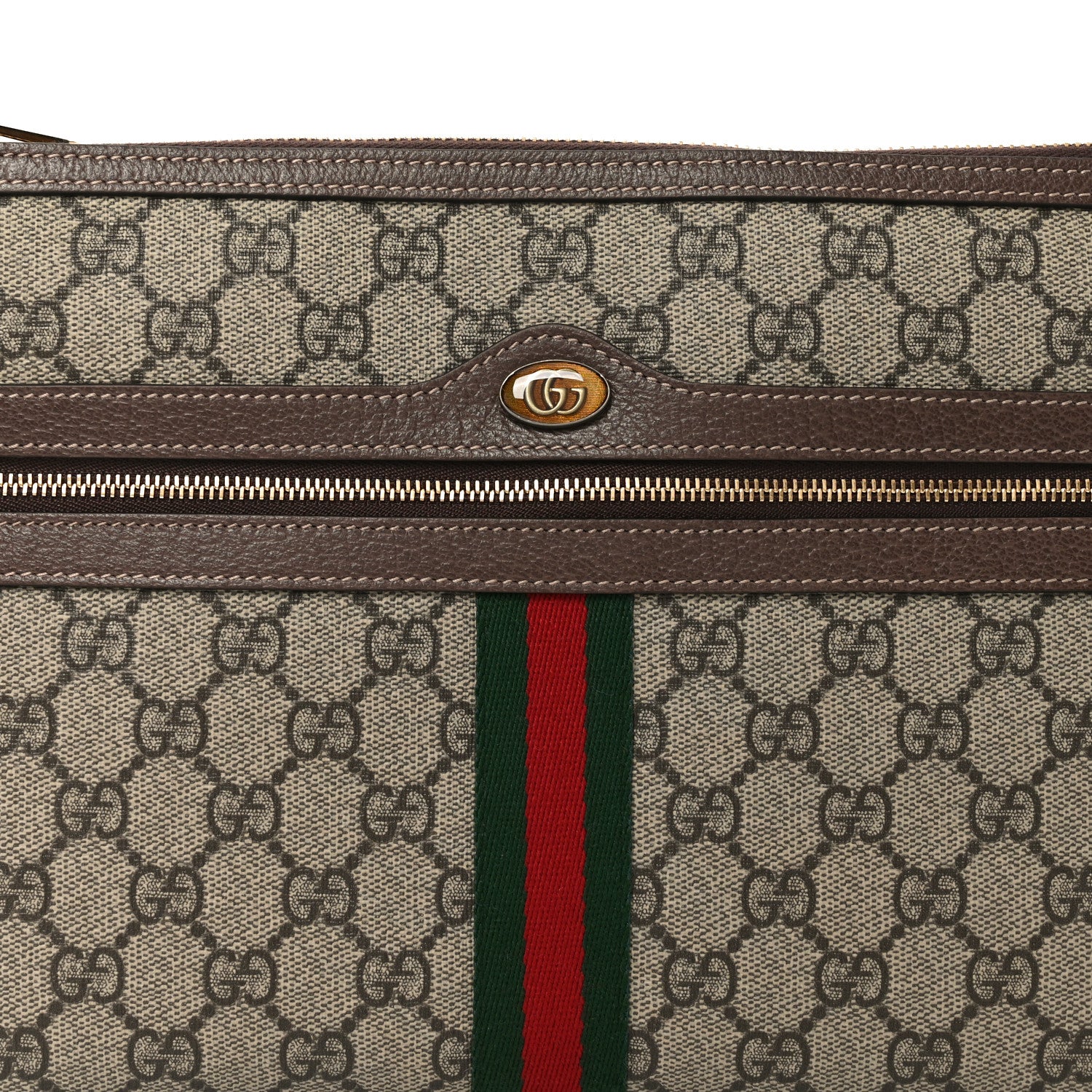 Gucci GG Supreme Monogram Large Ophidia Pouch Clutch Brown 8 of 9