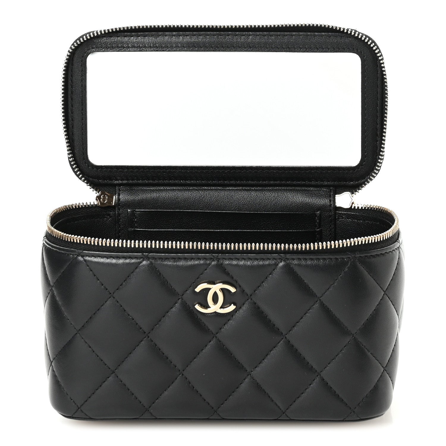 Chanel Lambskin Quilted Small Top Handle Vanity Case With Chain Black 5 of 12