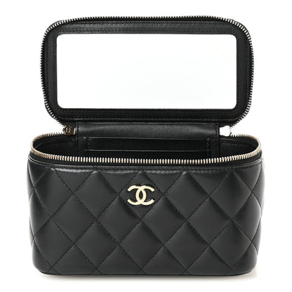 Chanel Lambskin Quilted Small Top Handle Vanity Case With Chain Black 5 of 12
