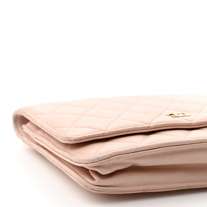 Chanel Lambskin Quilted Wallet On Chain WOC Light Pink 9 of 10