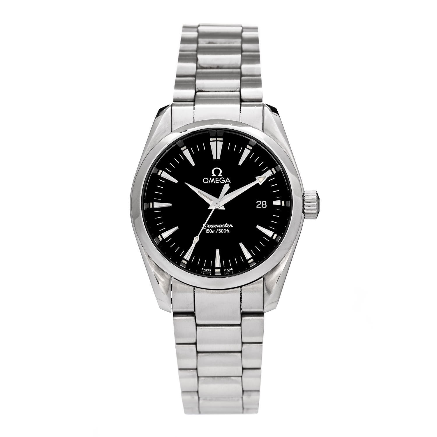 Omega Stainless Steel 36mm Seamaster Aqua Terra Quartz Watch Black 2518.50 1 of 4