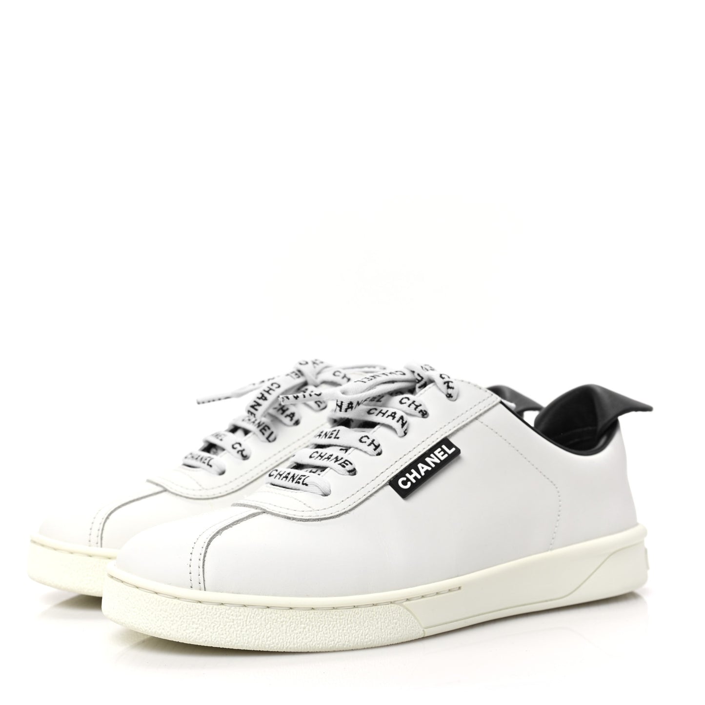 Calfskin CC Womens Sneakers 37 White
