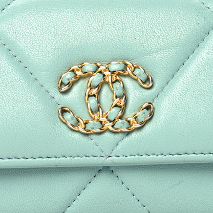 Chanel Lambskin Quilted Chanel 19 Flap Wallet Light Blue 9 of 14