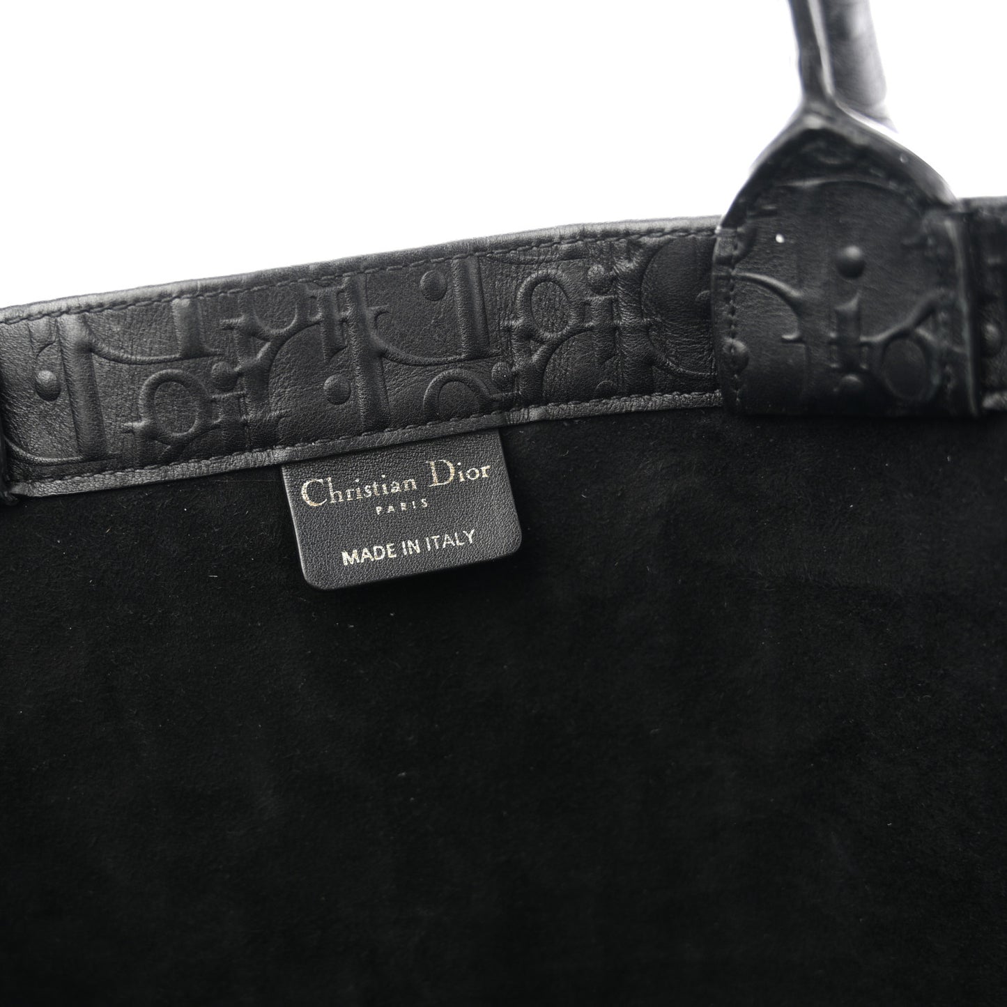Oblique Calfskin Embossed Large Book Tote TBlack