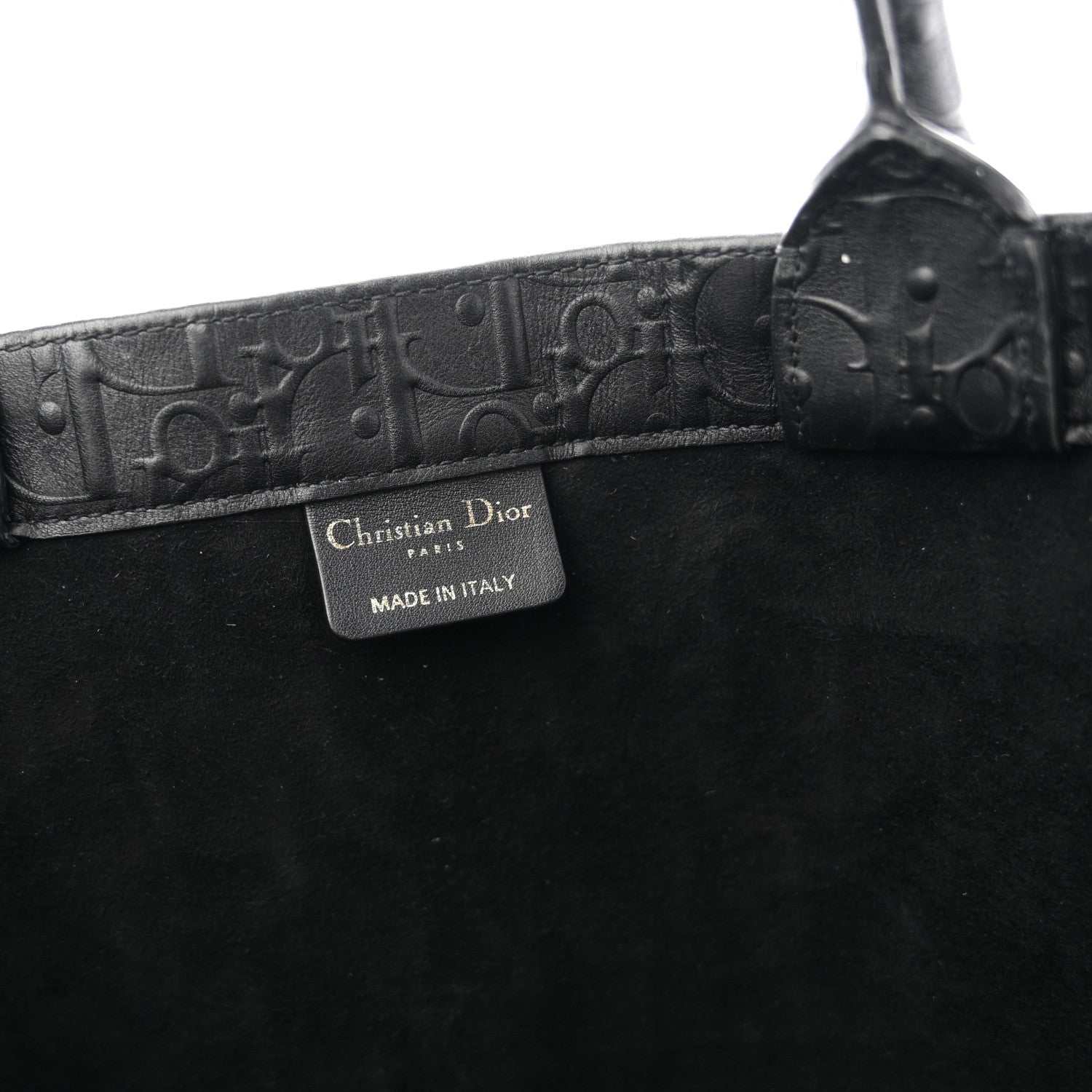 Christian Dior Oblique Calfskin Embossed Large Book Tote TBlack 6 of 13