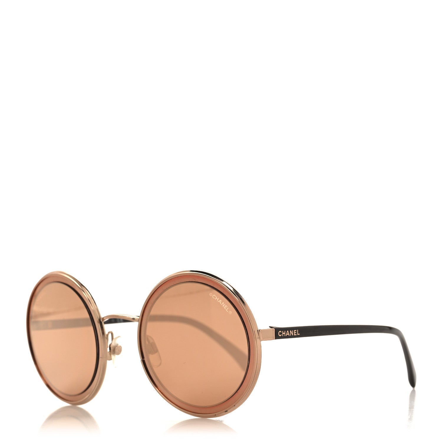 Chanel Metal Round Sunglasses 4226 Rose Gold 1 of 8