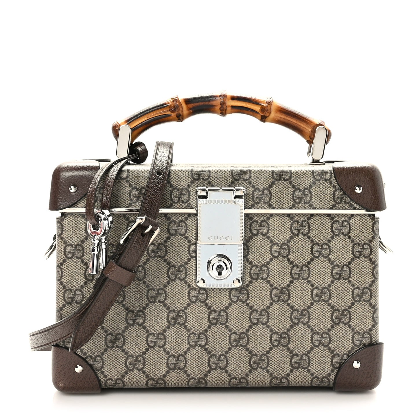 GG Supreme Monogram Globe-Trotter Beauty Case Brown