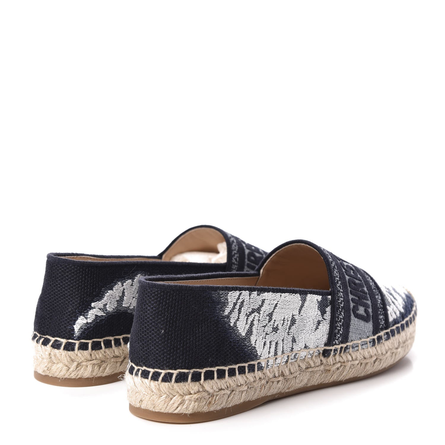 Christian Dior Canvas Tie and Dior Embroidered Granville 15mm Espadrilles 37.5 Denim 4 of 9