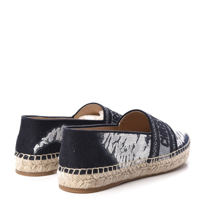 Christian Dior Canvas Tie and Dior Embroidered Granville 15mm Espadrilles 37.5 Denim 4 of 9