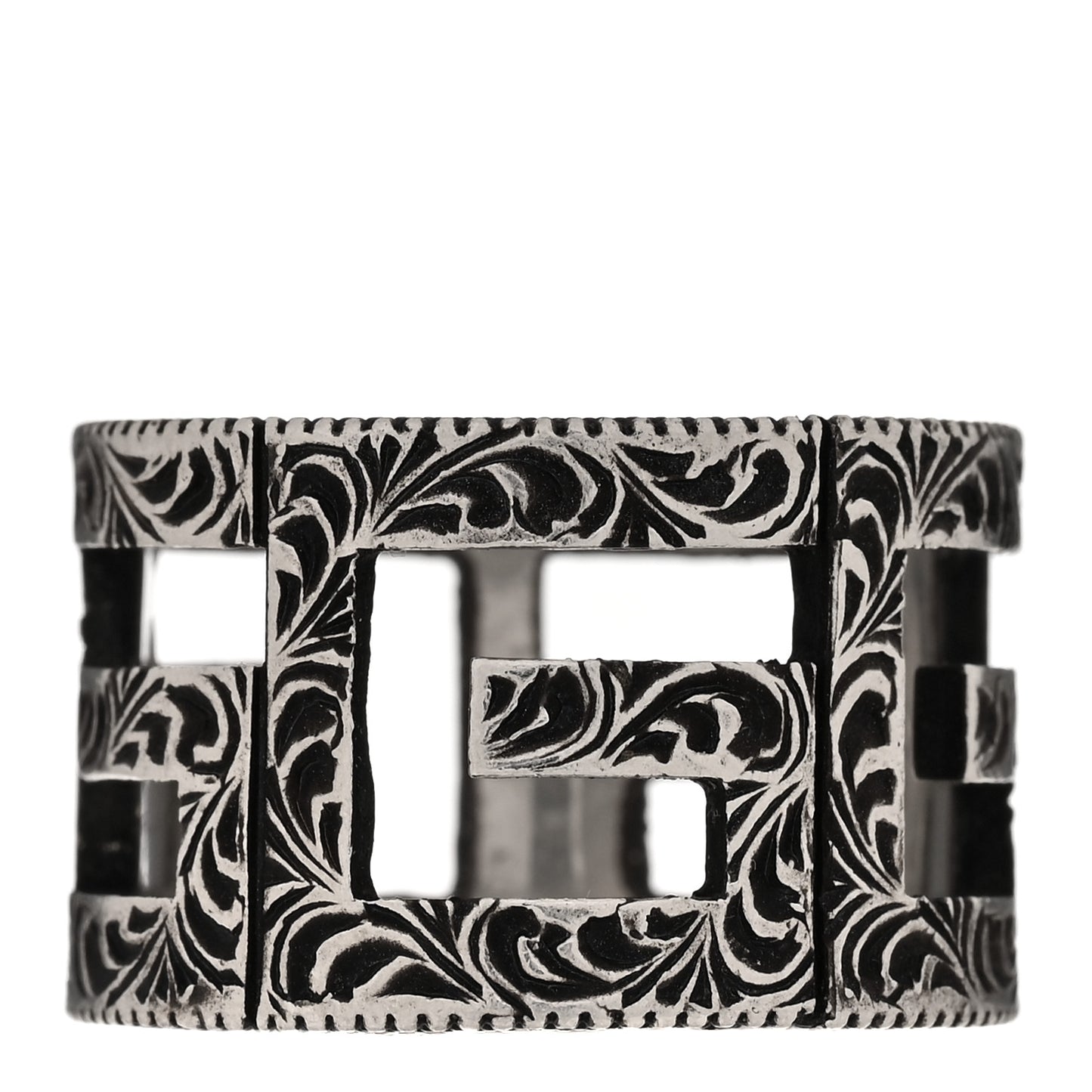 Sterling Silver Wide Square G Band Ring 65 11