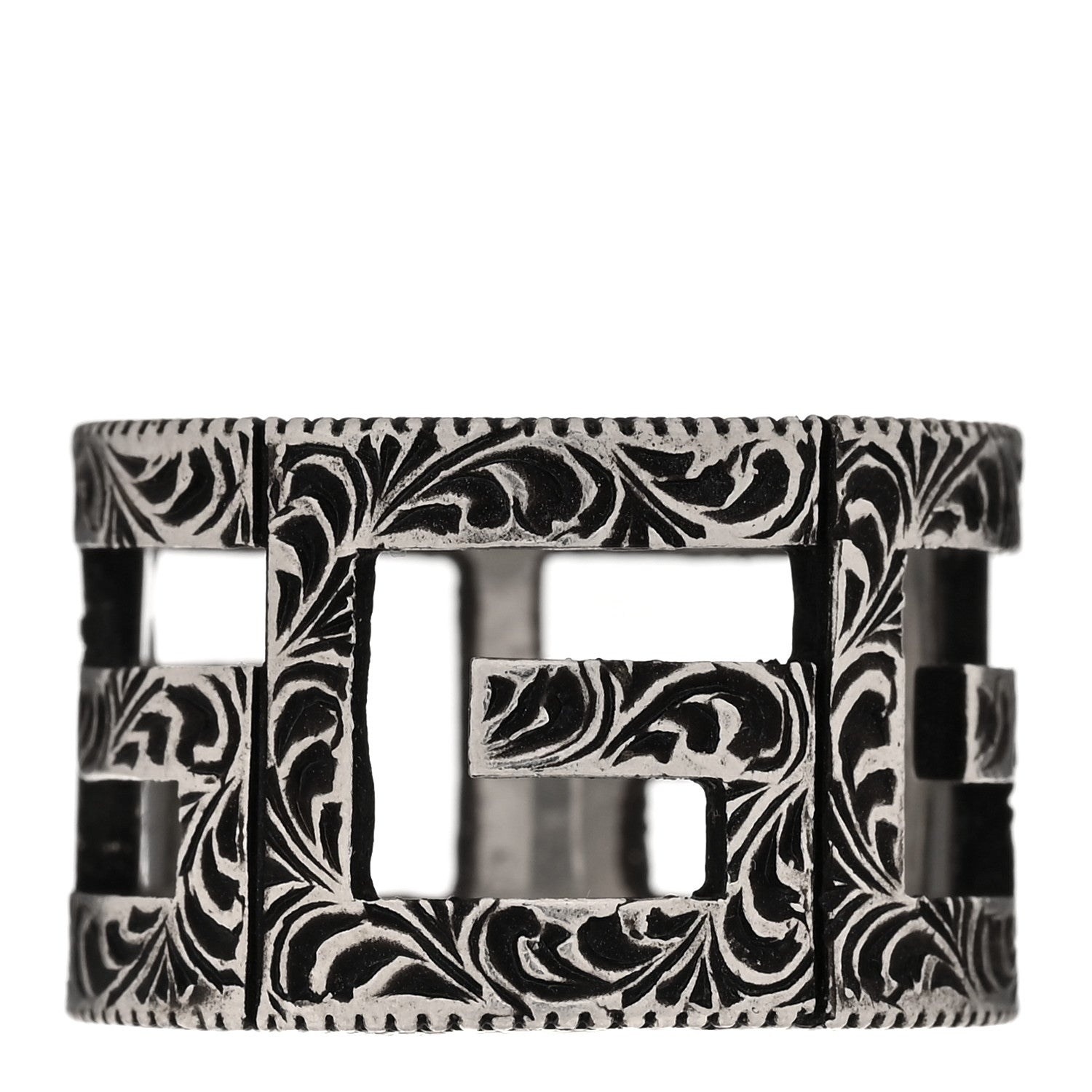 Gucci Sterling Silver Wide Square G Band Ring 65 11 1 of 5