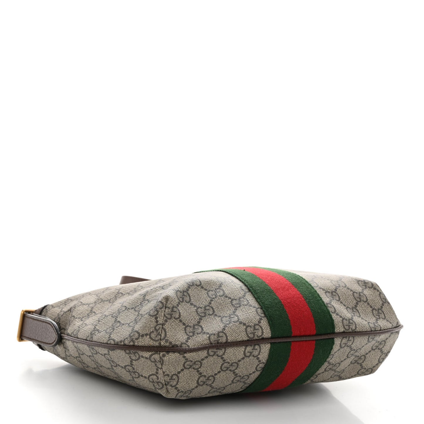 GG Supreme Monogram Web Small Ophidia Half Moon Hobo Brown