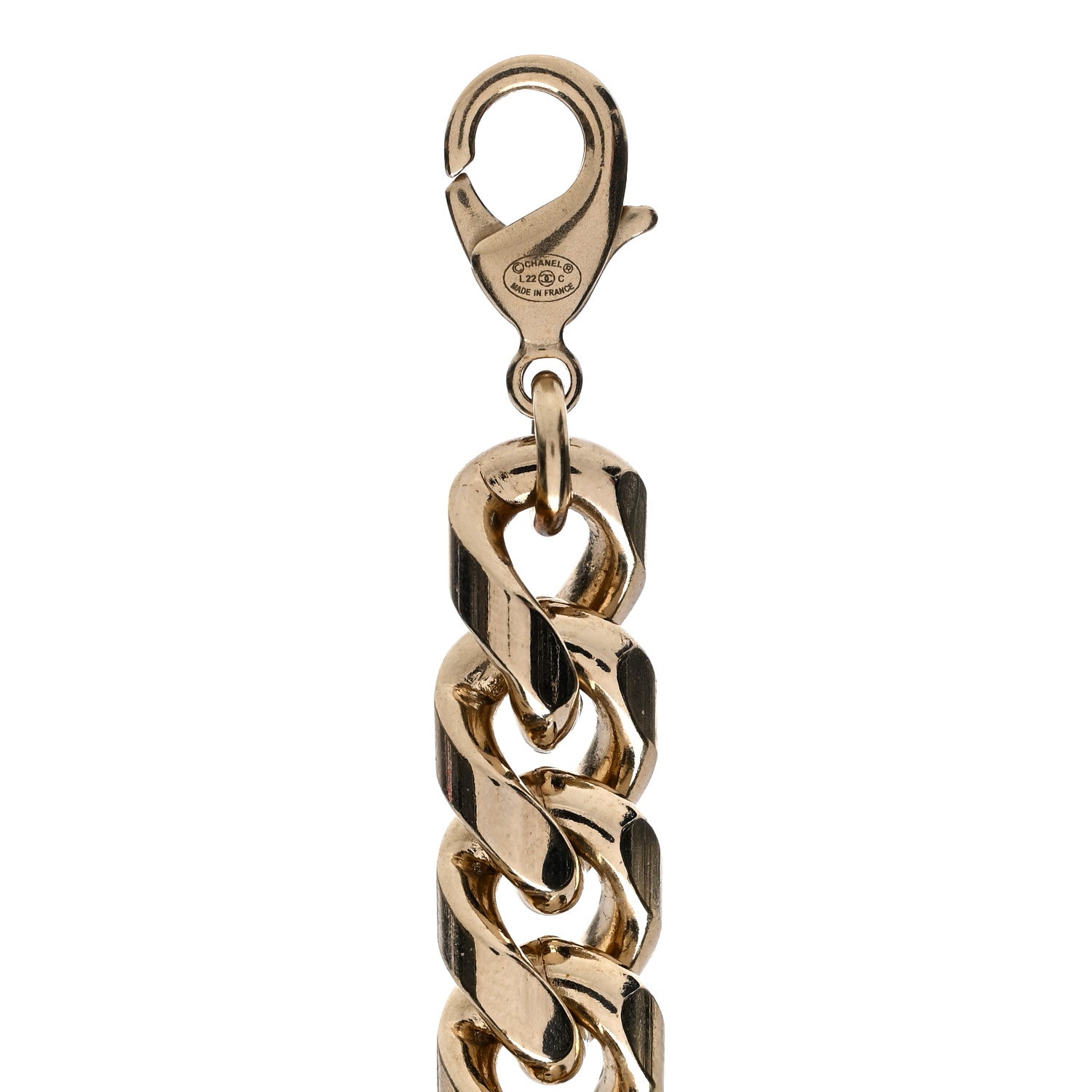Chanel Metal Crystal Bead Chain Link CC Choker Necklace Gold 4 of 4